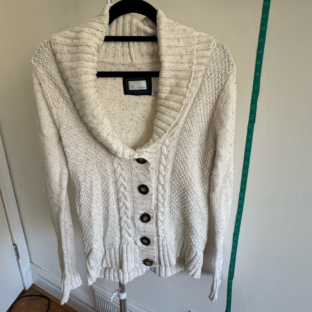 Tildon Cream Cardigan Sweater Cozy Knit